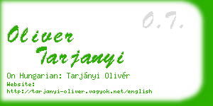 oliver tarjanyi business card